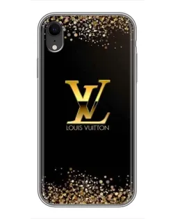 Чехол для iPhone Xr с картинкой «LV — золотые искры»