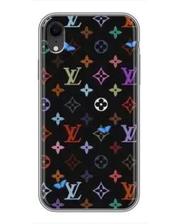 Чехол для iPhone Xr с картинкой «Цветная монограмма LV»