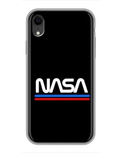 Чехол для iPhone Xr с картинкой «NASA — классика Red Blue» Чехол для iPhone Xr с картинкой «NASA — классика Red Blue»