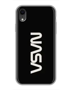 Чехол для iPhone Xr с картинкой «NASA — вертикальный логотип»