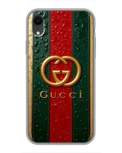 Чохол для iPhone Xr з картинкою «Gucci — фірмова смуга та золото» Чохол для iPhone Xr з картинкою «Gucci — фірмова смуга та золото»
