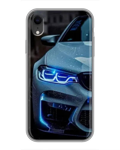 Чохол для iPhone Xr з картинкою «Погляд BMW з синіми фарами»