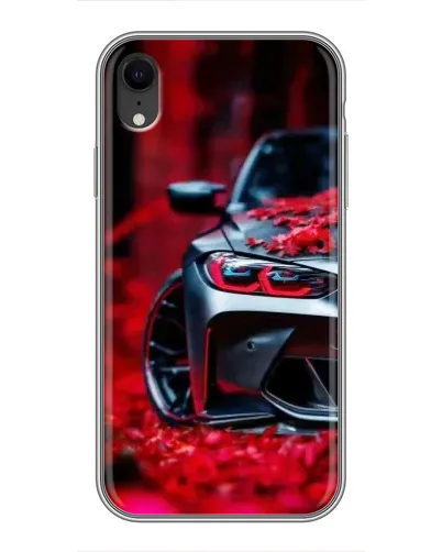 Чохол для iPhone Xr з картинкою «Спортивна BMW та квіти»