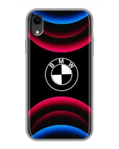 Чохол для iPhone Xr з картинкою «Логотип BMW та неонові дуги»