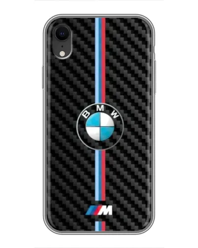 Чохол для iPhone Xr з картинкою «Емблема BMW та карбон»