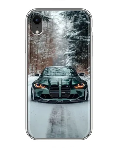 Чохол для iPhone Xr з картинкою «BMW у зимовому лісі»