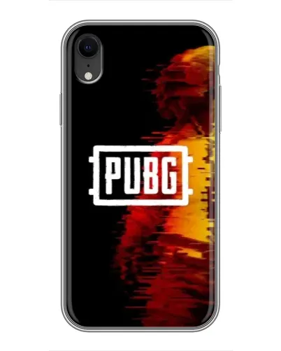 Чехол для iPhone Xr с картинкой «Яркий логотип PUBG»