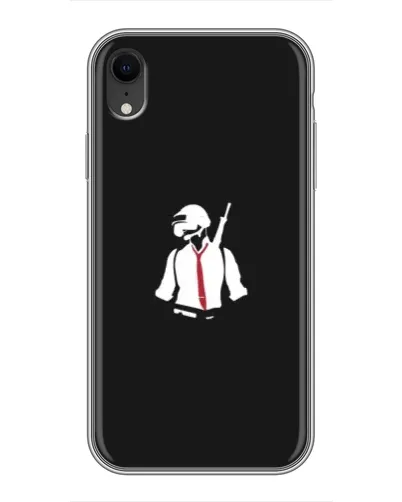 Чехол для iPhone Xr с картинкой «PUBG — силуэт воина»