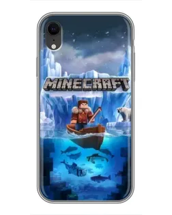 Чехол для iPhone Xr с картинкой «Minecraft ледяной мир»