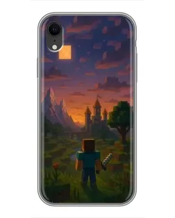 Чехол для iPhone Xr с картинкой «Стив у башни»