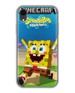 Чохол для iPhone Xr з картинкою «Губка Боб Minecraft»