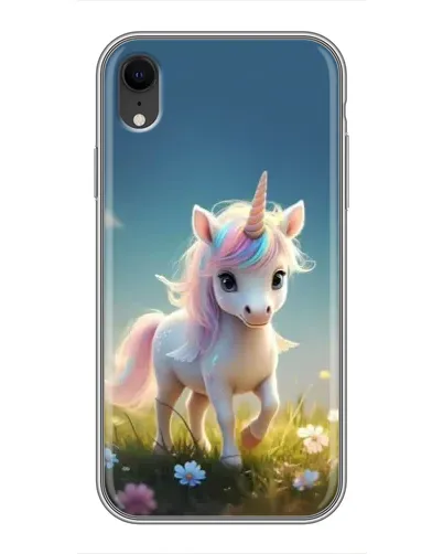 Чехол для iPhone Xr с картинкой «Единорог на поляне»