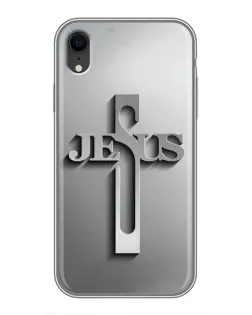 Чехол для iPhone Xr с картинкой «Металлический крест Jesus»