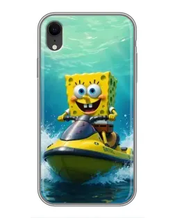 Чехол для iPhone Xr с картинкой «Спанч Боб на гидроцикле» Чехол для iPhone Xr с картинкой «Спанч Боб на гидроцикле»