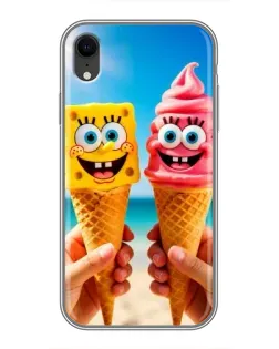 Чехол для iPhone Xr с картинкой «Спанч Боб мороженое»