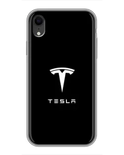 Чехол для iPhone Xr с картинкой «Tesla White Logo»