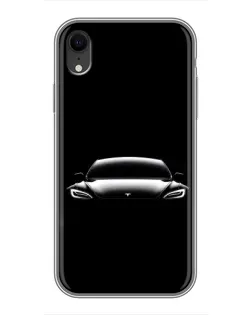 Чехол для iPhone Xr с картинкой «Фары Tesla Night»