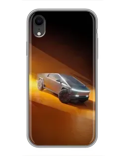 Чехол для iPhone Xr с картинкой «Cybertruck в пустыне»