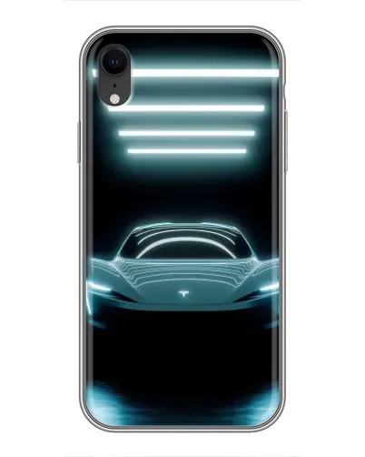 Чохол для iPhone Xr з картинкою «Tesla в неоні»