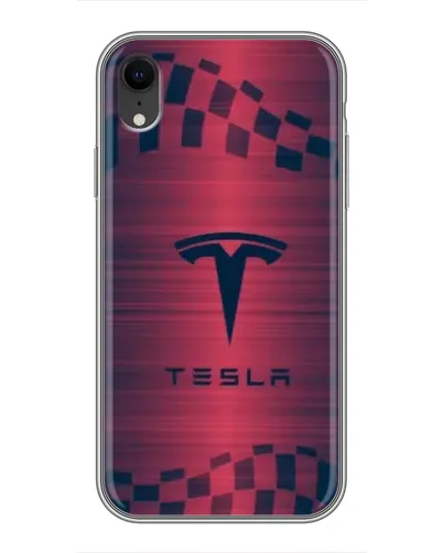 Чохол для iPhone Xr з картинкою «Тесла червоний карбон»