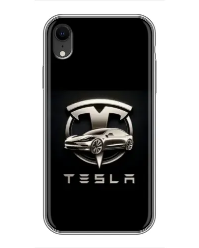 Чохол для iPhone Xr з картинкою «Tesla — срібне авто»