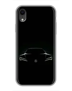 Чехол для iPhone Xr с картинкой «Mercedes — силуэт авто»