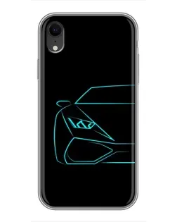 Чехол для iPhone Xr с картинкой «Голубой силуэт Lamborghini» Чехол для iPhone Xr с картинкой «Голубой силуэт Lamborghini»