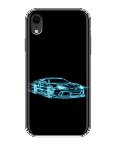 Чехол для iPhone Xr с картинкой «Неоновый контур Lamborghini»