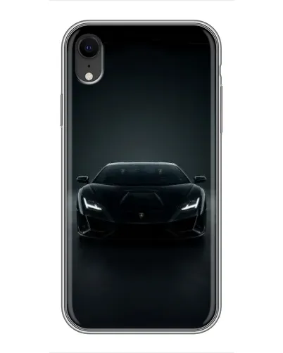 Чехол для iPhone Xr с картинкой «Черный Lamborghini Aventador»