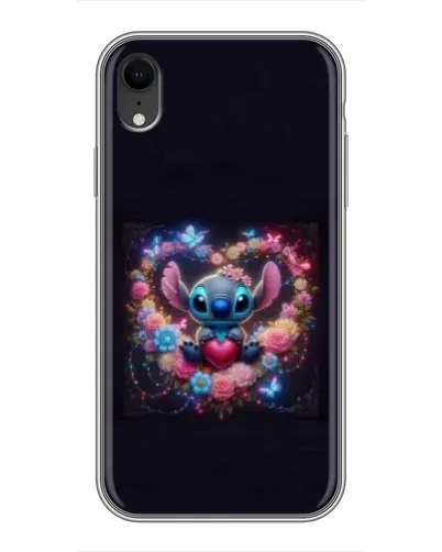 Чехол для iPhone Xr с картинкой «Stitch в цветах»