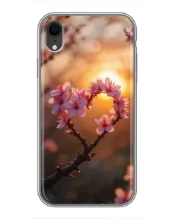 Чохол для iPhone Xr з картинкою «Рожевий цвіт сердечко на тлі заходу» Чохол для iPhone Xr з картинкою «Рожевий цвіт сердечко на тлі заходу»