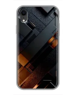 Чохол для iPhone Xr з картинкою «Чорні геометричні блоки»