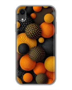 Чохол для iPhone Xr з картинкою «Об'ємні помаранчеві сфери»