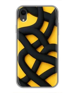 Чохол для iPhone Xr з картинкою «Чорне жовте переплетення»