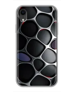 Чохол для iPhone Xr з картинкою «Об'ємна темна решітка»