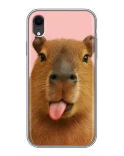 Чехол для iPhone Xr с картинкой «Капибара с языком» Чехол для iPhone Xr с картинкой «Капибара с языком»
