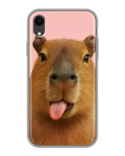 Чехол для iPhone Xr с картинкой «Капибара с языком» Чехол для iPhone Xr с картинкой «Капибара с языком»