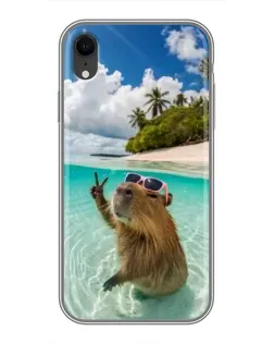 Чехол для iPhone Xr с картинкой «Капибара на море» Чехол для iPhone Xr с картинкой «Капибара на море»