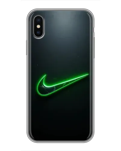 Чохол для iPhone Xs Max з картинкою «Неоновий контур Nike»