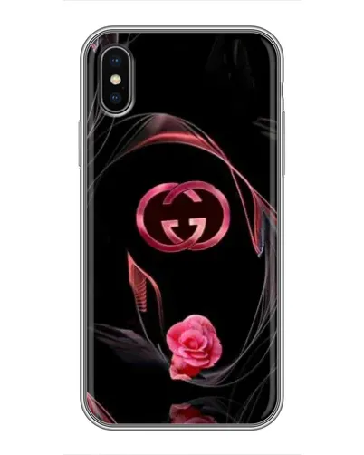 Чехол для iPhone Xs Max с картинкой «Gucci — неоновая роза»