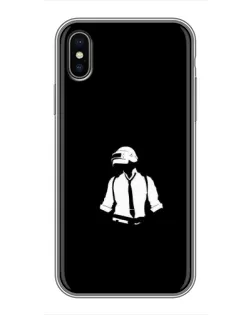 Чохол для iPhone Xs Max з картинкою «PUBG — білий шолом»