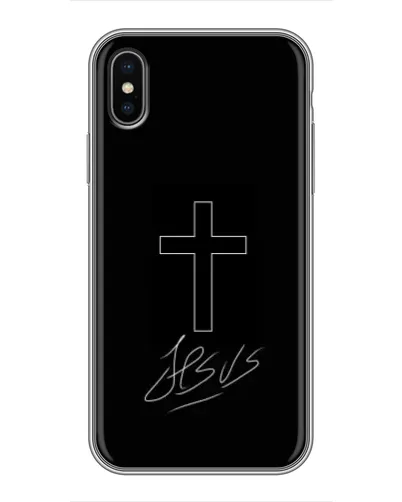 Чехол для iPhone Xs Max с картинкой «Графический крест Jesus» Чехол для iPhone Xs Max с картинкой «Графический крест Jesus»