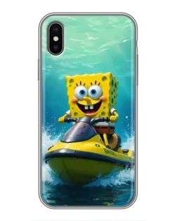 Чохол для iPhone Xs Max з картинкою «Спанч Боб на гідроциклі» Чохол для iPhone Xs Max з картинкою «Спанч Боб на гідроциклі»