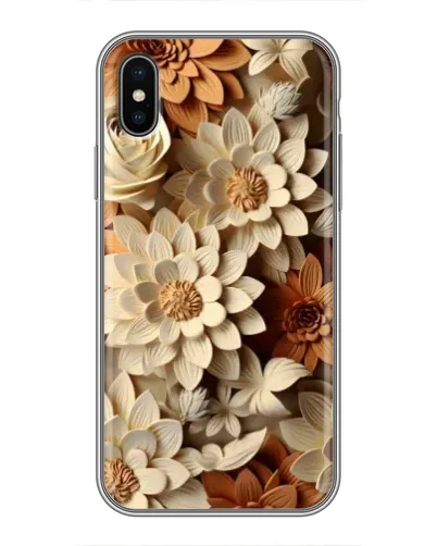 Чохол для iPhone Xs Max з картинкою «Бежевий флористичний декор»