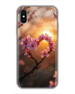Чохол для iPhone Xs Max з картинкою «Рожевий цвіт сердечко на тлі заходу» Чохол для iPhone Xs Max з картинкою «Рожевий цвіт сердечко на тлі заходу»