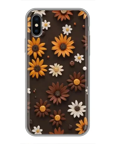 Чохол для iPhone Xs Max з картинкою «Візерунок з маленьких соняшників»