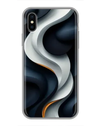 Чехол для iPhone Xs Max с картинкой «Объемные черно-белые ленты»