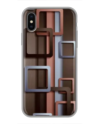 Чехол для iPhone Xs Max с картинкой «Коричневые объемные квадраты»