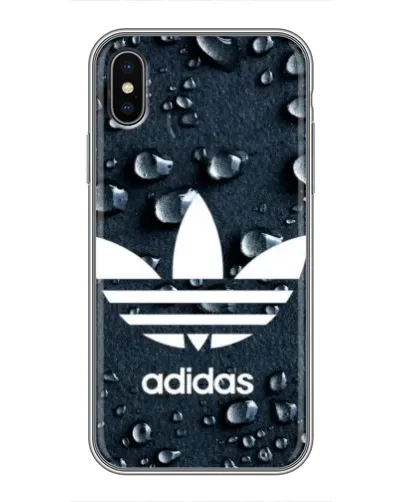 Чехол для iPhone Xs с картинкой «Adidas Trefoil Blue»