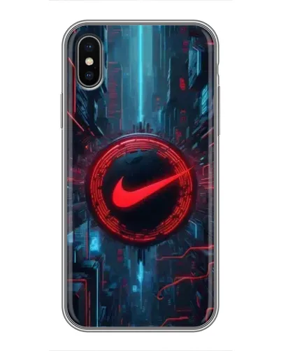 Чехол для iPhone Xs с картинкой «Техногенный стиль Nike»